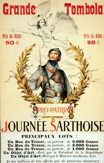 Grande lotteria: giornata sarthoise - manifesto, ill. di Lionel Royer (1852-1926) da Lionel Noel Royer