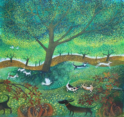 Dog Days, 2024 (acrilici su lino) da Lisa Graa Jensen