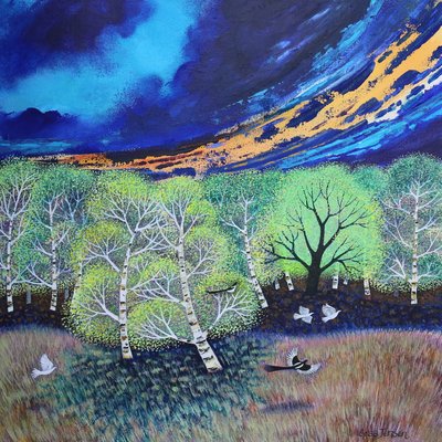Cielo serale, 2023 (acrilici su tela) da Lisa Graa Jensen
