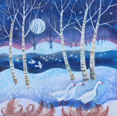 Volo di neve, 2024 (acrilici su lino) da Lisa Graa Jensen