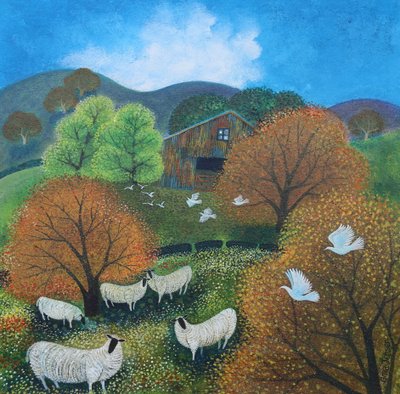 Il gregge, 2024 (acrilici su tela) da Lisa Graa Jensen