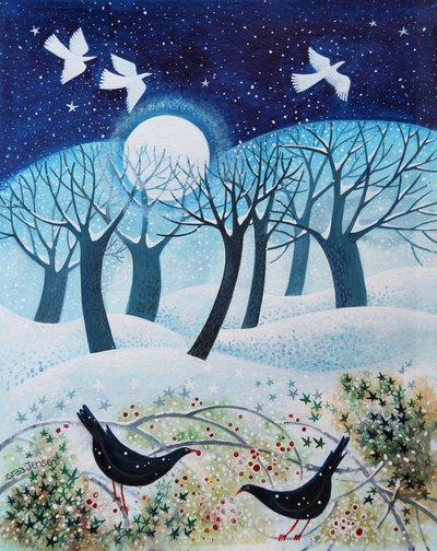 Uccelli invernali nella neve, 2019 da Lisa Graa Jensen