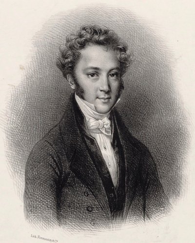 Ritratto del pianista e compositore Ignaz Moscheles, 1794-1870, c. 1830 da Lithographie Formentin et C..