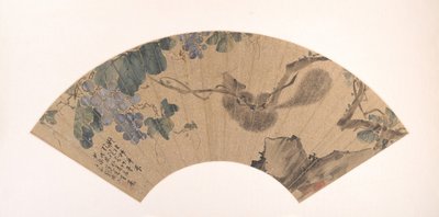 Scoiattolo e uva, datato 1868 da Liu Deliu
