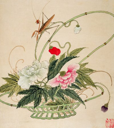 Uno di una serie di dipinti di fiori e insetti, fine XIX secolo da Liu Hua