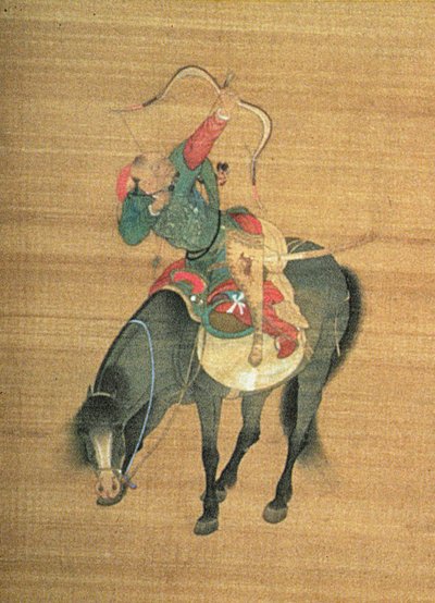 Kublai Khan (1214-94) a Caccia (dettaglio) da Liu Kuan tao