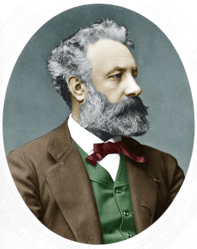 Jules Verne (1828-1905) romanziere francese, qui nel 1877 da Lock and Whitfield