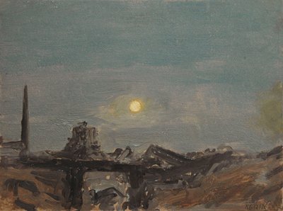 Luna piena sulle rovine di Luxor, lungo il Nilo da Lockwood de Forest