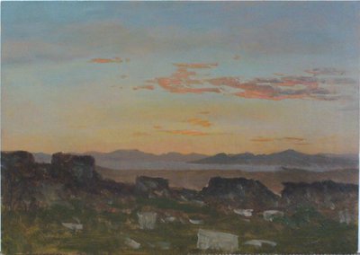 Cielo arancione con nuvole sparse, Grecia da Lockwood de Forest
