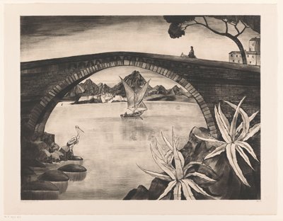 Ponte ad arco in Corsica da Lodewijk Schelfhout (signed by artist)
