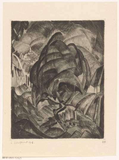 Albero in un paesaggio collinare da Lodewijk Schelfhout (signed by artist)