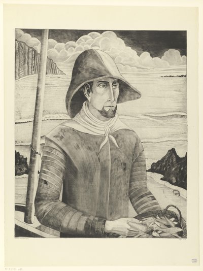 Pescatore bretone da Lodewijk Schelfhout (signed by artist)
