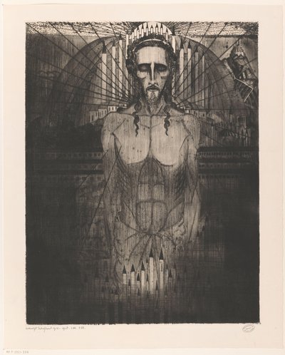 Cristo tra le cattedrali da Lodewijk Schelfhout (signed by artist)