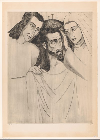 Cristo tra Giovanni Battista e Maria da Lodewijk Schelfhout (signed by artist)