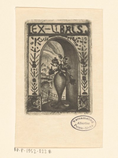 Ex libris di C. van der Meulen da Lodewijk Schelfhout (signed by artist)