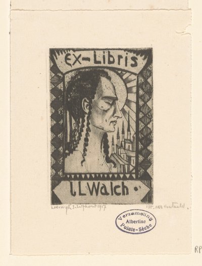 Ex libris di Jan Walch da Lodewijk Schelfhout (signed by artist)