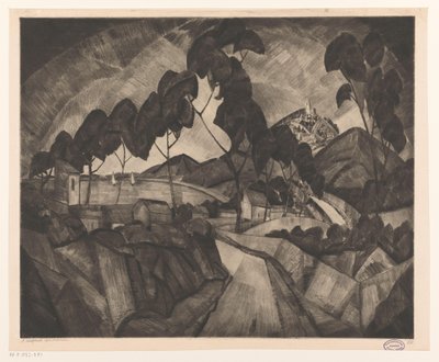 Paesaggio collinare in Provenza da Lodewijk Schelfhout (signed by artist)