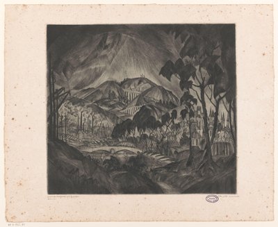 Paesaggio collinare con industria da Lodewijk Schelfhout (signed by artist)