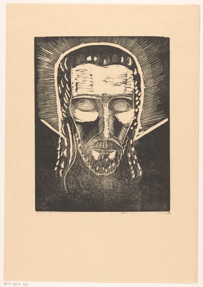 Testa di Cristo con aureola da Lodewijk Schelfhout (signed by artist)