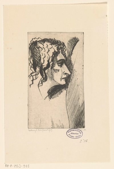 Testa di una donna da Lodewijk Schelfhout (signed by artist)