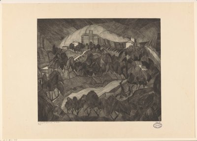 Castello su una collina da Lodewijk Schelfhout (signed by artist)