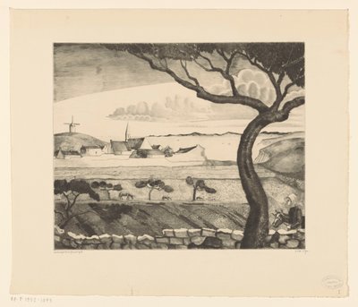 Paesaggio costiero con strada di campagna da Lodewijk Schelfhout (signed by artist)