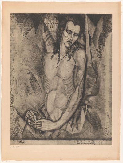 Uomo nudo con occhi chiusi da Lodewijk Schelfhout (signed by artist)