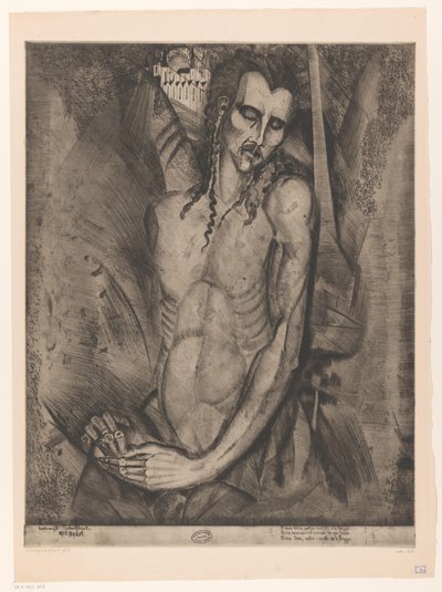 Uomo nudo con occhi chiusi da Lodewijk Schelfhout (signed by artist)