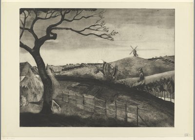 Contadino che ara con un bue a Etikhove da Lodewijk Schelfhout (signed by artist)