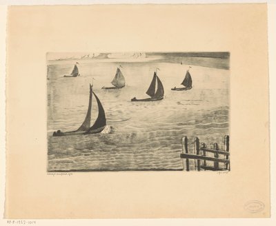 Uscita di un porto da Lodewijk Schelfhout (signed by artist)