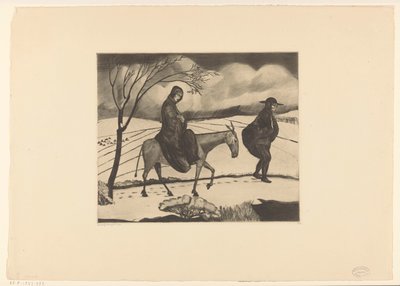Fuga in Egitto da Lodewijk Schelfhout (signed by artist)
