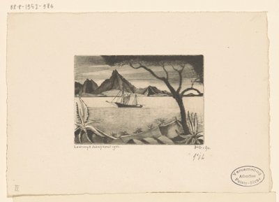 Veliero in una baia da Lodewijk Schelfhout (signed by artist)