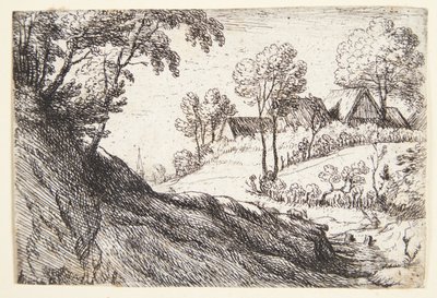 Villaggio sulla cima di una collina da Lodewijk de Vadder