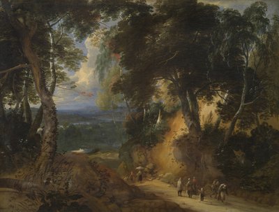 La foresta di Soignes con i venditori del mercato da Lodewijk de Vadder