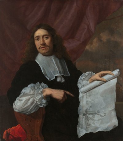 Willem van de Velde II (1633-1707), pittore da Lodewijk van der Helst