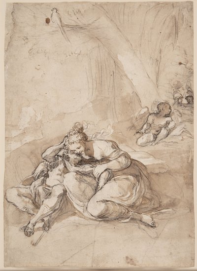 Armida incanta Rinaldo nel giardino incantato? (Scena da Gerusalemme Liberata di Torquato Tasso) da Lodovico Carracci