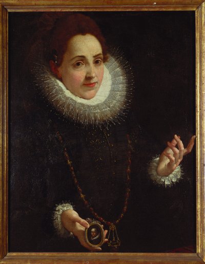 Ritratto di una signora che tiene un ritratto in miniatura di un gentiluomo da Lodovico Carracci