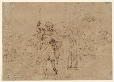 San Cristoforo (o San Rocco?) in un Paesaggio da Lodovico Carracci