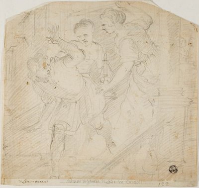 Due donne che inseguono un uomo da Lodovico Carracci