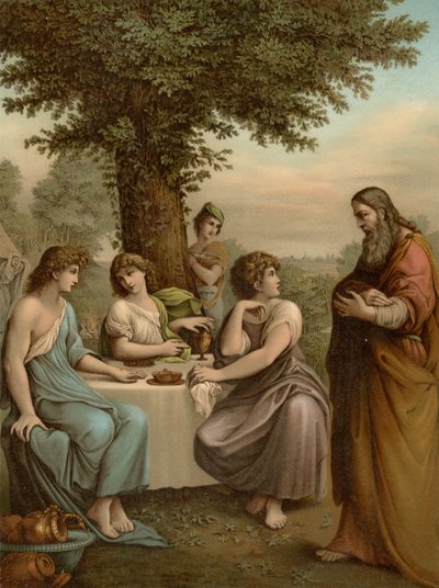 Abramo intrattiene gli angeli da Lodovico after Carracci