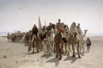 Pellegrini in viaggio verso La Mecca da Léon Belly