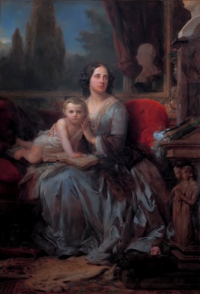 Maria Brignole-Sale De Ferrari con il figlio Filippo, di Leon Cogniet da Léon Cogniet