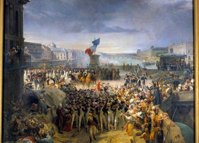 La Guardia Nazionale di Parigi, riunita sul Pont Neuf, parte per l