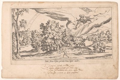 Callisto viene accolta da Giove nel cielo stellato Le Fable de Calisto (serie) Mythe van Callisto (serie) da Léon Davent (attributed to)
