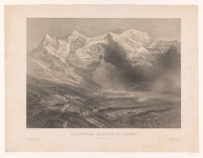 Vista sulle montagne Jungfrau, Mönch ed Eiger da Léon Jean Baptiste Sabatier