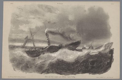 Battello a vapore nella tempesta (Rappresentazioni della vita in campagna) da Léon Jean Baptiste Sabatier
