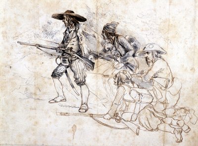 Soldati chouans - disegno di Léonce Pepetit, B.M. di Dinan da Léonce Justin Alexandre Petit