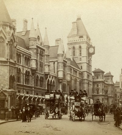 Tribunali, Strand, Londra, fine XIX secolo da London Stereoscopic and Photographic Co