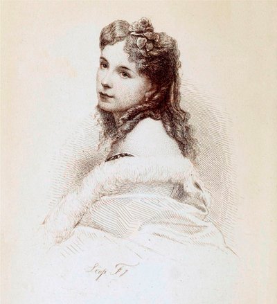 Incisione di Cora Pearl di Léopold Flameng. da Leopold Flameng