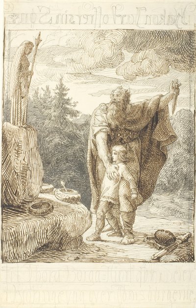Hakon Jarl sacrifica suo figlio da Lorenz Frølich